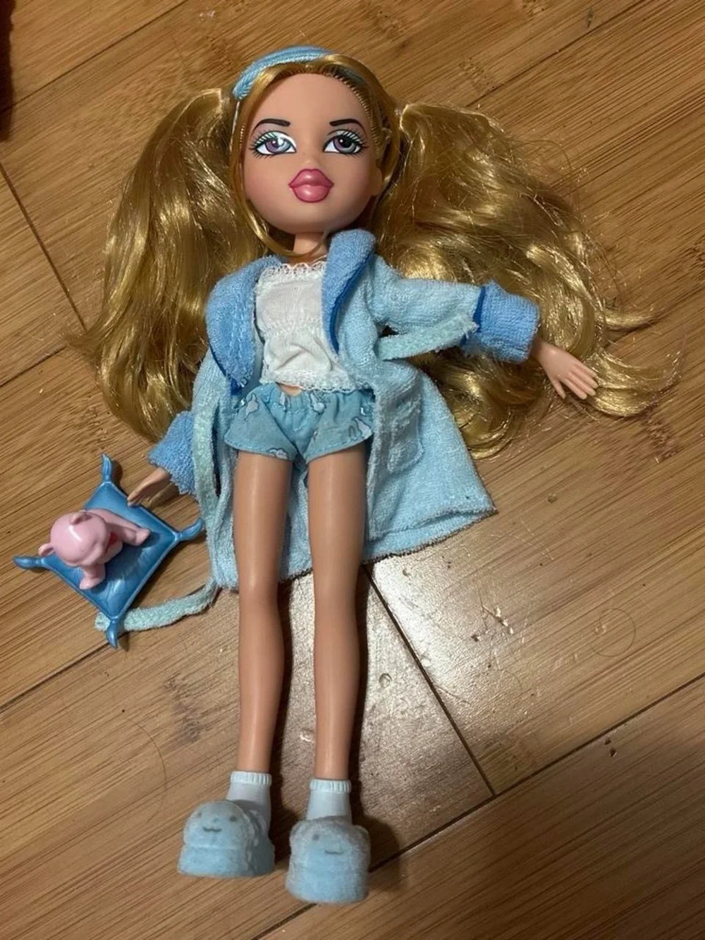 Blonde Fashion Doll in Light Blue Loungewear